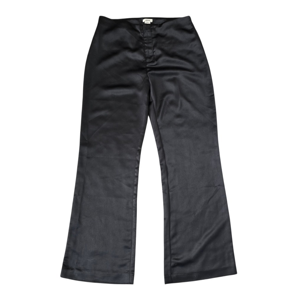 JASON WU Black Satin High Rise‎ Wide Leg Pants Size 8